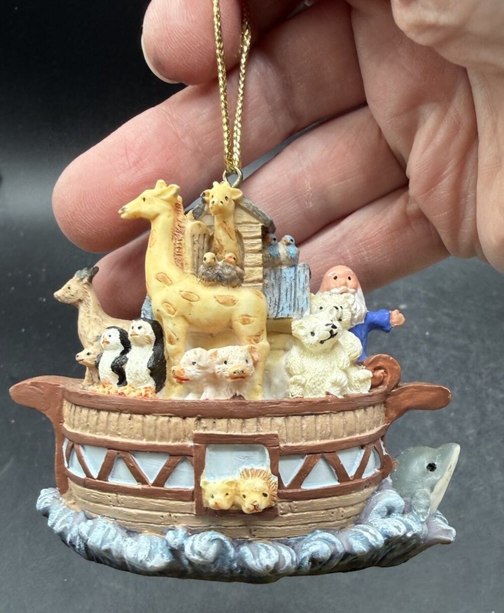 AVON Vintage Noah’s Ark Christmas Tree Ornament Animal Resin Decor -LO32